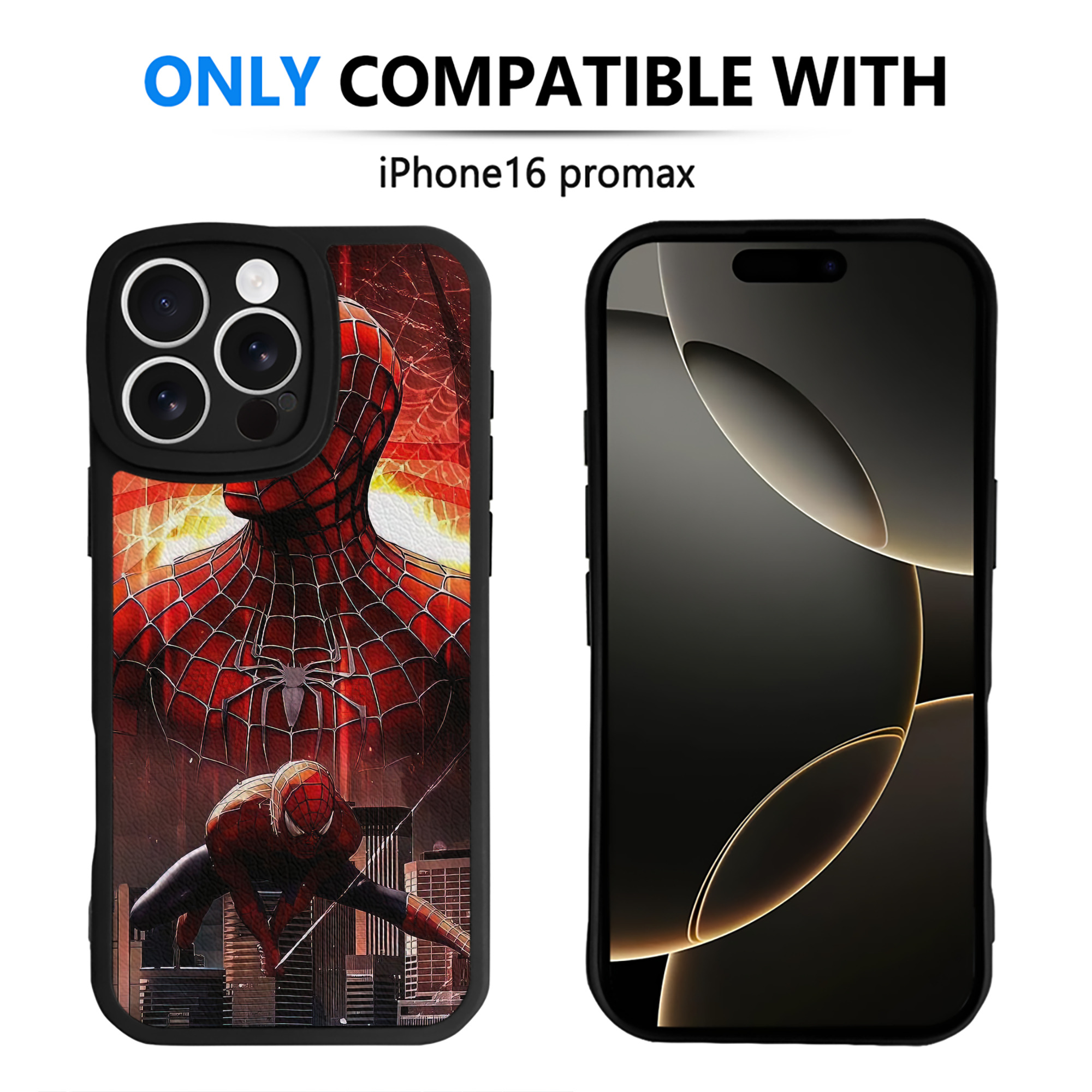 （画像用） Spider Man スパイダーマン 【iPhone 16シリーズ対応】シリコンスマホケース（レザー調） 材質：シリコン